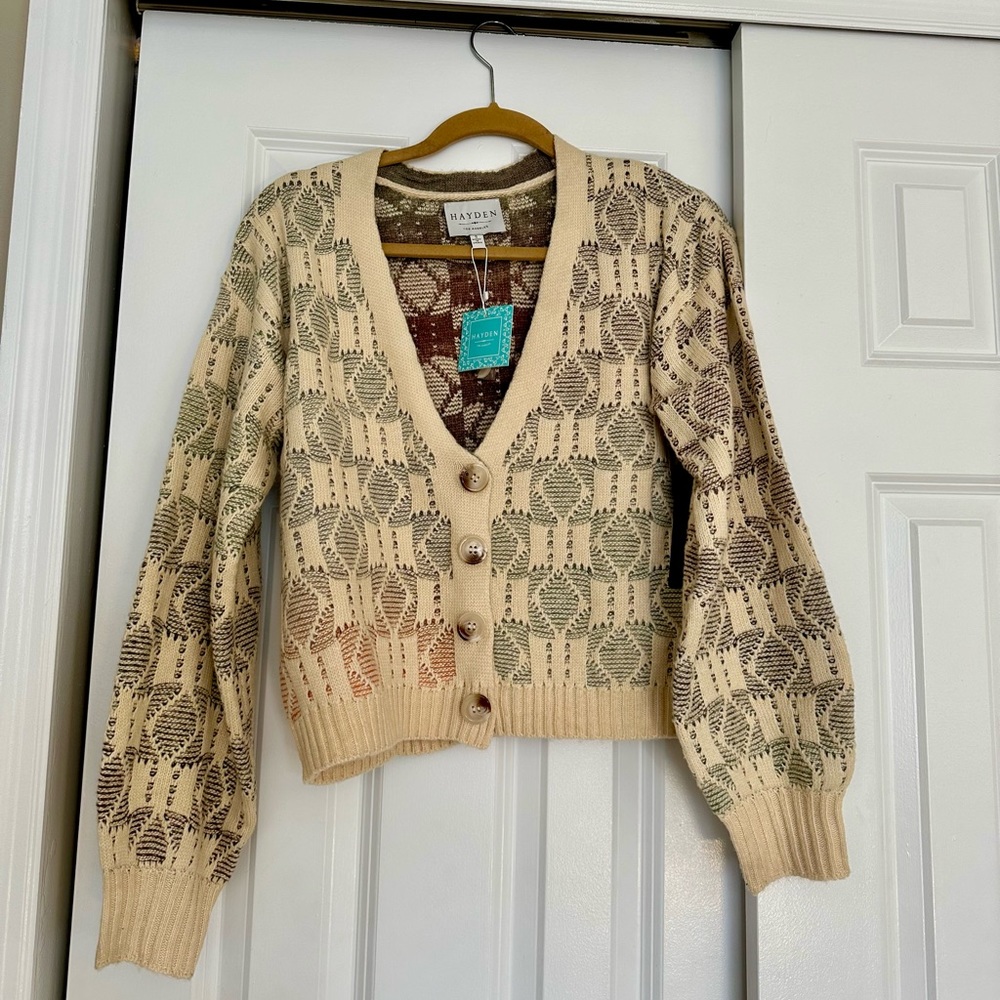 Hayden Los Angeles Small Multi Color Button Sweater